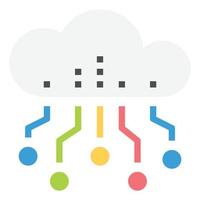 vector de icono de descarga de base de datos de servicios de tecnología de datos en la nube, red