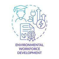 Environmental workforce development blue gradient concept icon. Federal grants for tech training abstract idea thin line illustration. Isolated outline drawing. vector