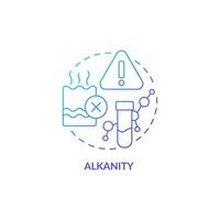 Alkalinity blue gradient concept icon. Water quality indicator abstract idea thin line illustration. Dangerous acid concentration measurement. Isolated outline drawing. vector