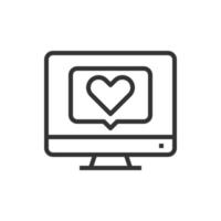 Online Dating  icon line vector illustration