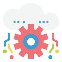 vector de icono de descarga de red de servicios de tecnología de datos en la nube, base de datos