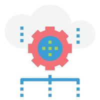 vector de icono de descarga de red de servicios de tecnología de datos en la nube, base de datos