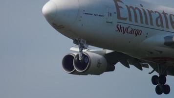 Airfreighter approaching before landing in Frankfurt video