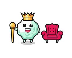 Mascot cartoon of chewing gum as a king vector