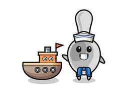 Character mascot of spoon as a sailor man vector