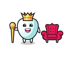 Mascot cartoon of tooth as a king vector