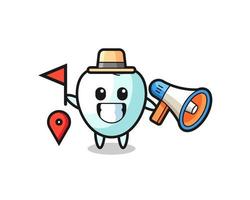 Character cartoon of tooth as a tour guide vector