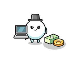 Mascot Illustration of speech bubble as a hacker vector