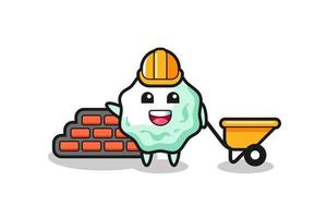 Cartoon character of chewing gum as a builder vector