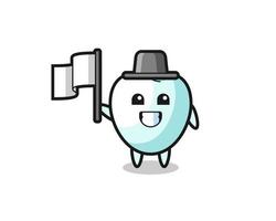 Cartoon character of tooth holding a flag vector