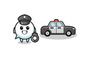 Cartoon mascot of speech bubble as a police vector