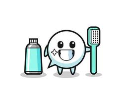 ilustración de mascota de la burbuja del habla con un cepillo de dientes vector