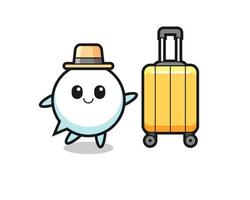 speech bubble cartoon illustration with luggage on vacation vector