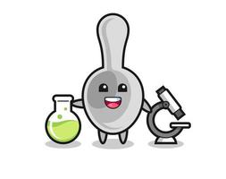 Mascot character of spoon as a scientist vector