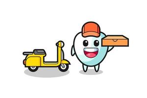 Character Illustration of tooth as a pizza deliveryman vector