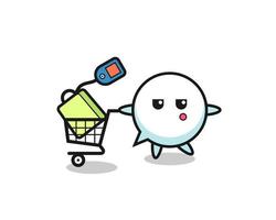 speech bubble illustration cartoon with a shopping cart vector