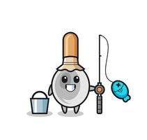 Mascot character of cooking spoon as a fisherman