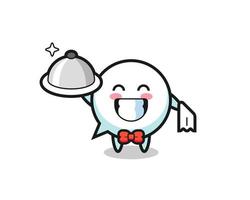 mascota del personaje de la burbuja del habla como camareros vector