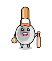 personaje de dibujos animados de cuchara de cocina como jugador de béisbol vector