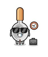 Cartoon mascot of cooking spoon as a businessman vector