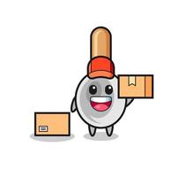 Mascot Illustration of cooking spoon as a courier vector