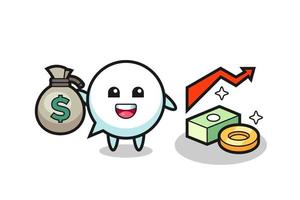 speech bubble illustration cartoon holding money sack vector
