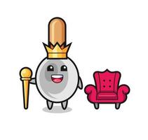 caricatura de mascota de cuchara de cocina como rey vector