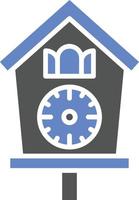 estilo de icono de reloj de cuco vector