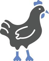 estilo de icono de pollo vector