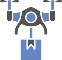 estilo de icono de entrega de drones vector