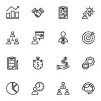 Collection of business line icons illustration vector