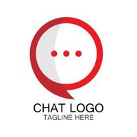 chat logo, red speech bubble, for a company logo or symbol vector