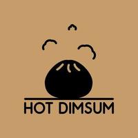 illustration vector graphic of hot dimsum logo with silhouette image of one warm dimsum with warm steam soaring upwards, perfect for a company logo or symbol