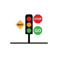 reglamentos de semáforos, con una descripción del significado de los colores en los semáforos, perfectos para ilustración, educación y logotipos