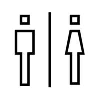 hombre mujer o hombre mujer baño baño signo logo trazo negro silueta estilo cuadrado vector