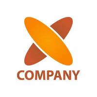 two oval circles cross each other to form the letter x, for the company logo and symbols vector