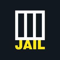 logo in the shape of a jail cell, with the word jail below, for a company logo or symbol vector