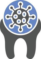 estilo de icono de infección dental vector