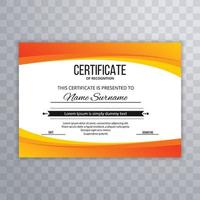 Modern employee of the month certificate wave design vector