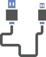 estilo de icono de cable usb vector