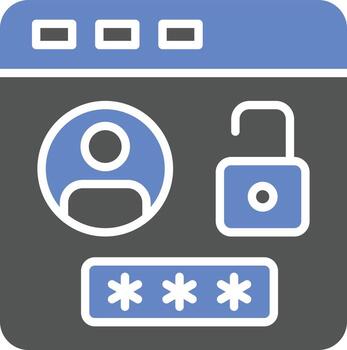 estilo de icono de inicio de sesión del navegador vector