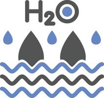 estilo de icono de h2o vector