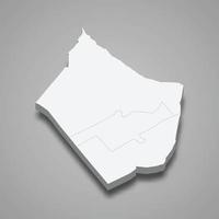 3d isometric map of Deir ez-Zor is a province of Syria vector