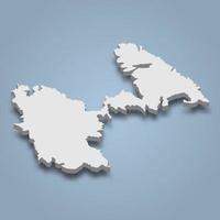 3d isometric map of Astypalea is an island in Dodecanese archipelago, Greece vector