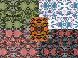 set color combination of seamless ornamental pattern vector