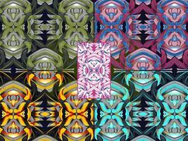 set color combination of seamless ornamental pattern vector