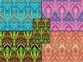 set color combination of seamless ornamental pattern vector