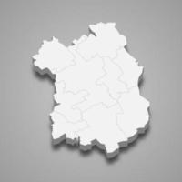 3d isometric map of Fejer is a county of Hungary vector