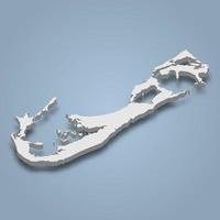 3d isometric map of Bermuda is an island in North Atlantic Ocean vector