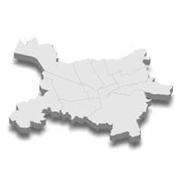 3d isometric map of Tirana City is a Capital of Albania vector